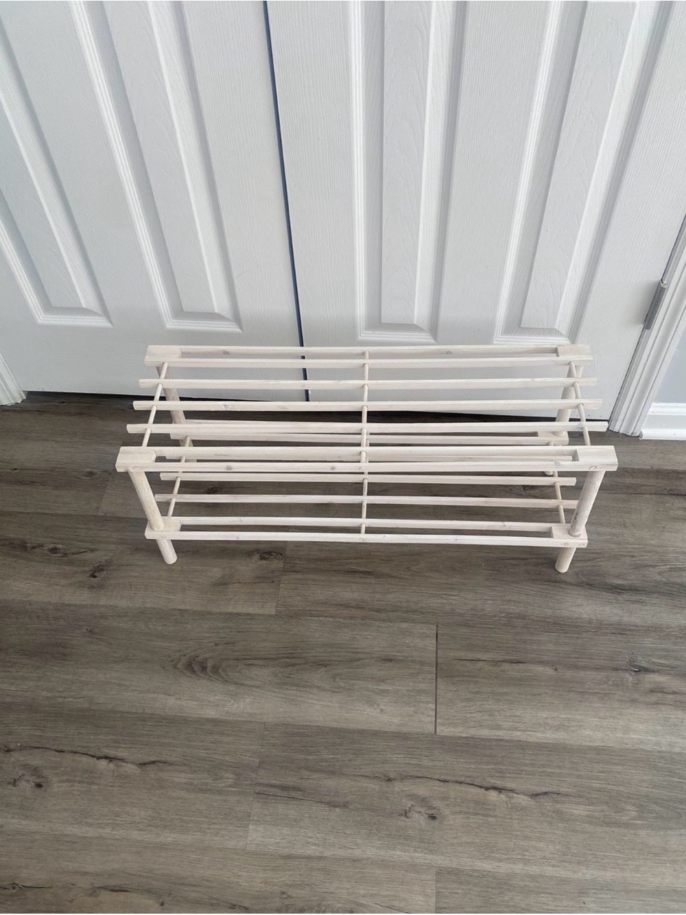 Wooden 2-Tier Shoe Rack Bench - Home Storage & Organization